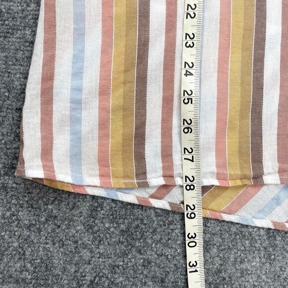 Soft Surroundings Enyo Striped Top Womens Large Roll Tab Sleeve Cotton Tencel - Picture 11 of 12